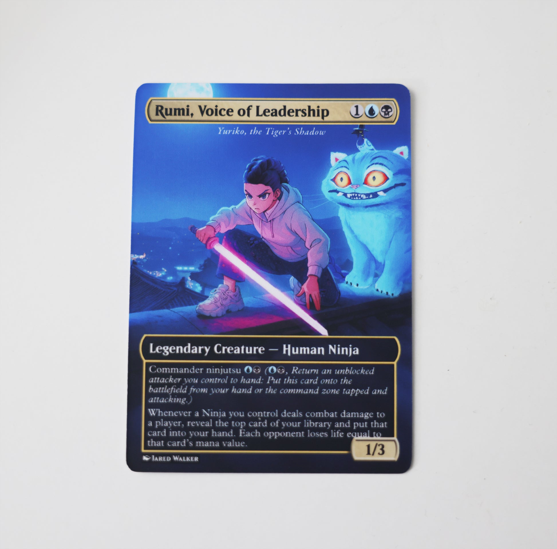 kpop mtg cards Rumi from K-Pop Demon Hunters (Yuriko, the Tiger's Shadow) Proxy Commander for Magic the Gathering EDH
