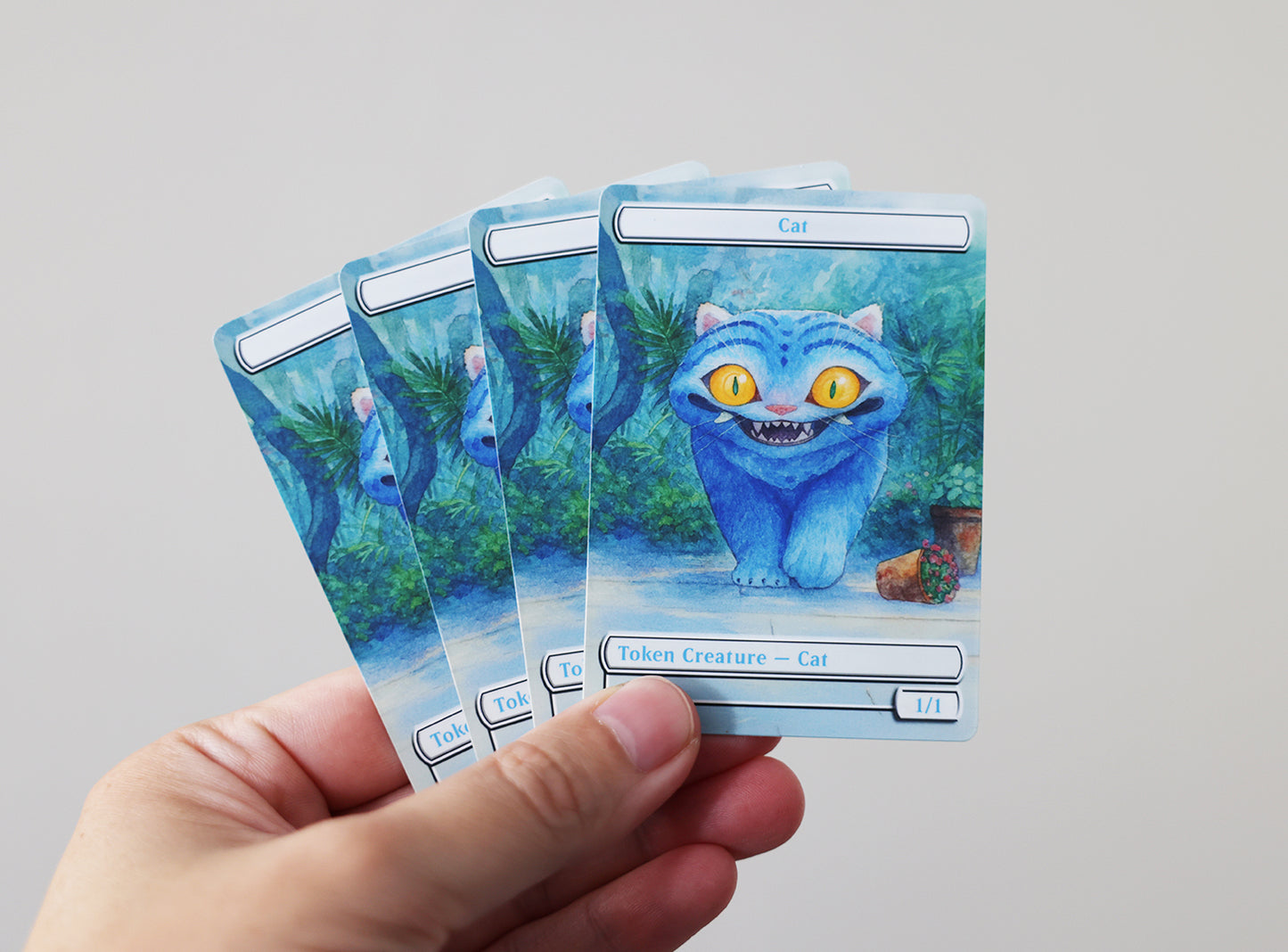 Cat Token Set x4 of Derpy from K-Pop Demon Hunters for Magic the Gathering EDH Commander
