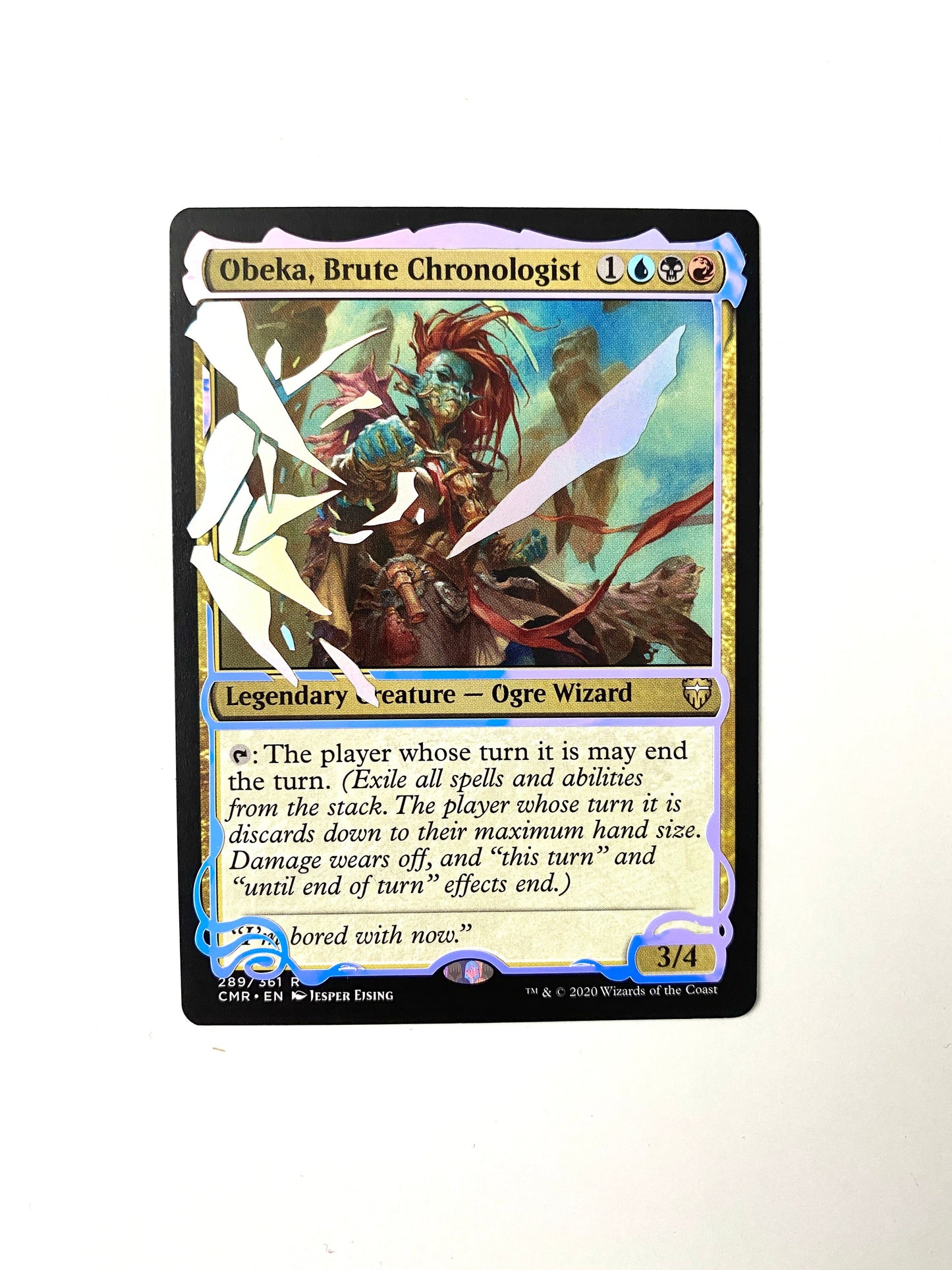 Obeka, Brute Chronologist holo foil vinyl alter for Magic the Gathering Commander EDH